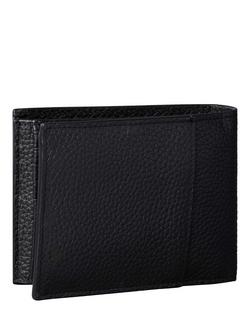 Calvin Klein Foil Embossed Trifold Leather Wallet, Black - view 2, Black