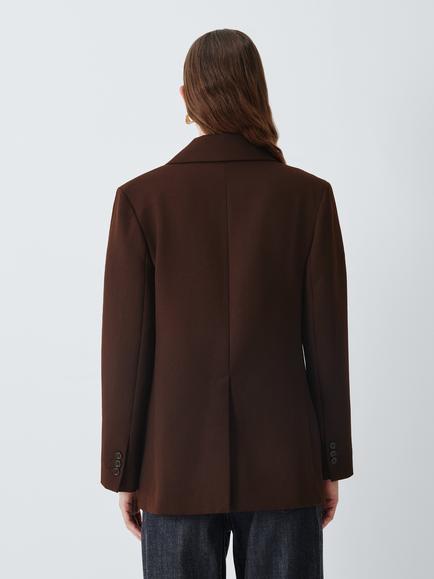 J. Lewis Wool Sculpted Sleeve Blazer, Chocolate - view 2, Chocolate
