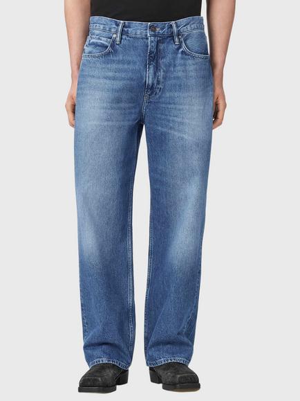AllSaints Mullen Mid Rise Loose Fit Jeans, Blue Indigo, Blue Indigo