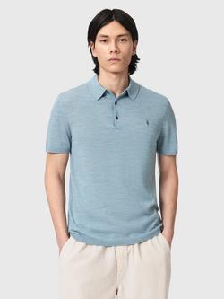 AllSaints Mode Merino Wool Polo Shirt, Blue, Blue