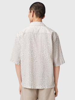 AllSaints Cruz Leo Oversized Short Sleeve Shirt, Candy Yellow - view 2, Candy Yellow