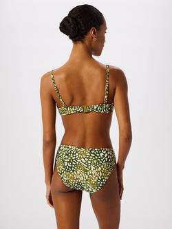Whistles Animal Print Underwired Bikini Top, Green/Multi - view 2, Green/Multi