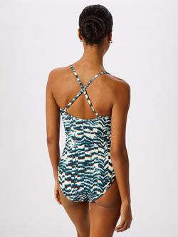 Whistles V-Neck Abstract Swimsuit, Black/Multi - view 2, Black/Multi
