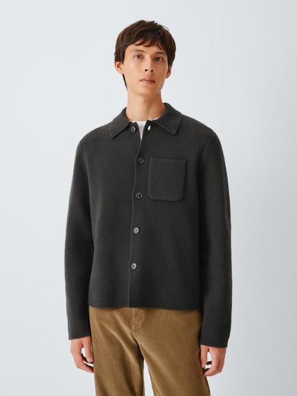 John Lewis Merino Wool with Cashmere Shacket, Brown, Brown