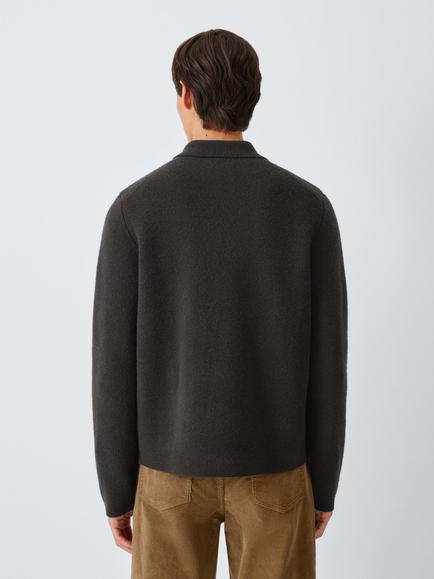 John Lewis Merino Wool with Cashmere Shacket, Brown - view 2, Brown