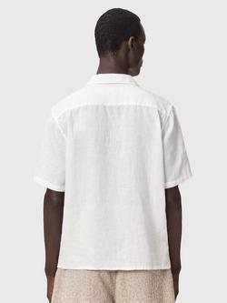 AllSaints Sepal Boxy Linen Short Sleeve Shirt, White - view 2, White