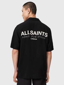 AllSaints Short Sleeve Shirt containing LENZING™ ECOVERO™ - view 2, Black