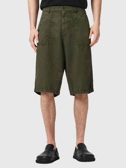 AllSaints Echo Relaxed Fit Shorts, Mangrove Green