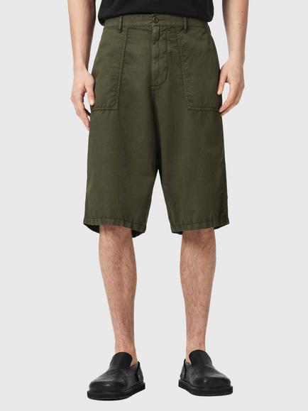 AllSaints Echo Relaxed Fit Shorts, Mangrove Green