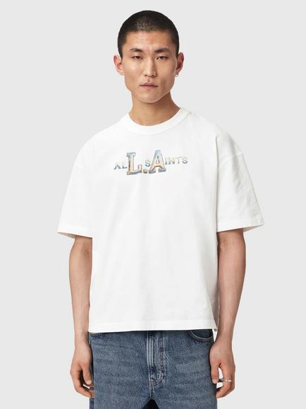 AllSaints Angelino Boxy Graphic T-Shirt, Chalk White, Chalk White