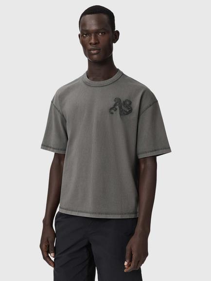 AllSaints Insignia Crew Neck Cotton T-Shirt, Black, Black