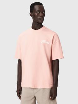 AllSaints Odyssey Oversized Crew T-Shirt, Blushed Pink