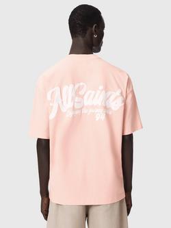 AllSaints Odyssey Oversized Crew T-Shirt - view 2, Blushed Pink