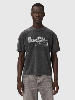 AllSaints Sun City Boxy Graphic T-Shirt, Washed Black, Washed Black