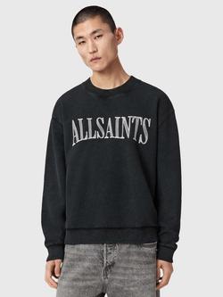AllSaints Dash Boxy Sweatshirt, Washed Black, Washed Black