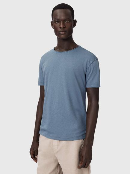 AllSaints Figure Raw Edge T-Shirt, Waved Blue, Waved Blue