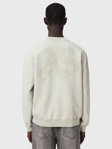 AllSaints Insignia Relaxed Fit Cotton Sweatshirt - view 2, Sea Green