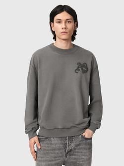 AllSaints Insignia Crew Neck Sweatshirt, Black, Black