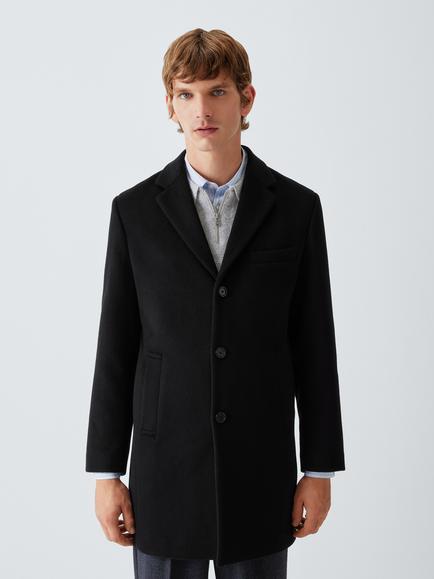 John Lewis Wool Rich Epsom Coat, Navy, Navy