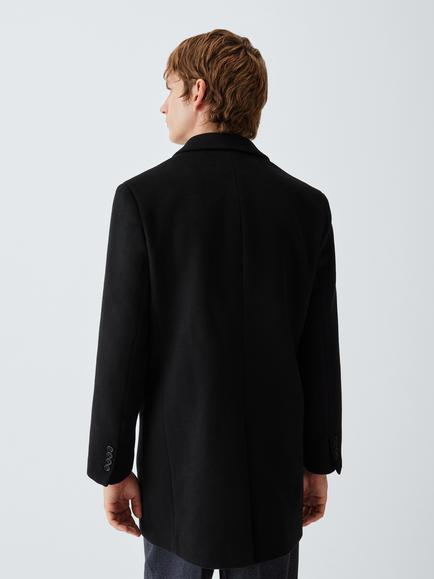 John Lewis Wool Rich Epsom Coat, Navy - view 2, Navy