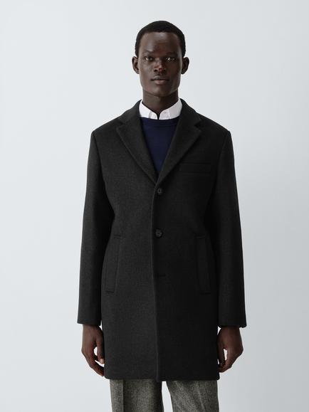 John Lewis Wool Rich Epsom Coat, Navy, Charcoal