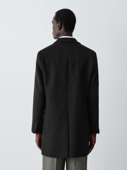 John Lewis Wool Rich Epsom Coat, Navy - view 2, Charcoal