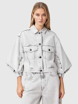 AllSaints Luca Denim Jacket, Bleached Grey, Bleached Grey