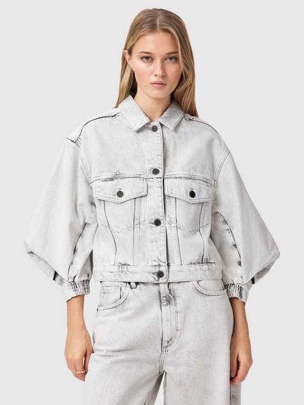 AllSaints Luca Denim Jacket, Bleached Grey, Bleached Grey