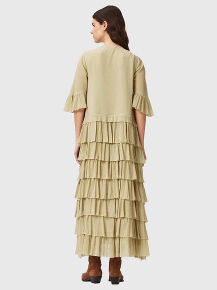 AllSaints Cavarly Short Sleeve High Low Dress, Green - view 2, Green