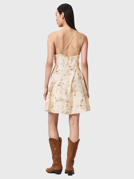 AllSaints Claire Floral Mini Dress, White - view 2, White