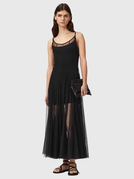 AllSaints Harmonia Double Layered Dress, Black