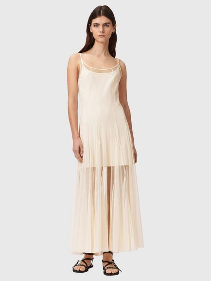 AllSaints Harmonia Double Layered Dress, White