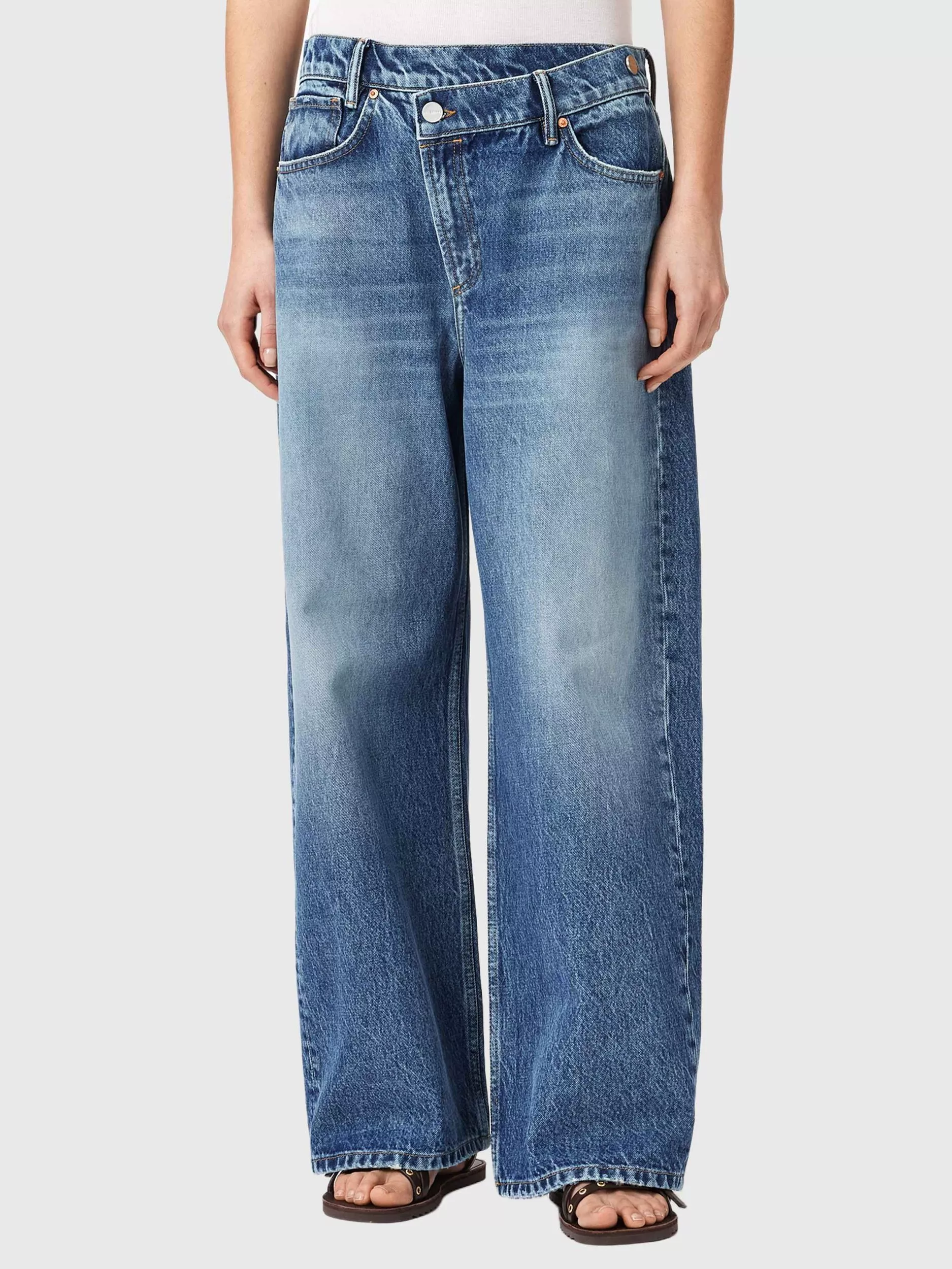 AllSaints Aki Crossover Jeans, Blue Indigo
