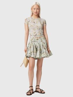 AllSaints Tulip Mini Skirt, Carmel Stem Green, Carmel Stem Green