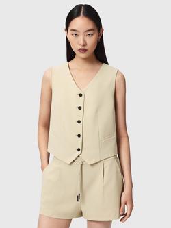 AllSaints Aleida Lightweight Tri Waistcoat, Green, Green