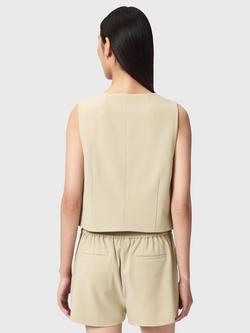 AllSaints Aleida Lightweight Tri Waistcoat, Green - view 2, Green