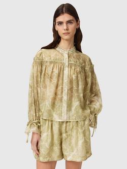AllSaints Delphine Crew Neck Blouse xxx containing TENCEL™ Lyocell, Green, Green