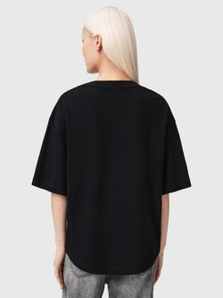 AllSaints Icon Amelie Oversized T-Shirt - view 2, Black