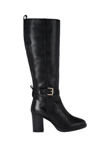 KG Kurt Geiger Sage Leather Knee High Boots, Black, Black