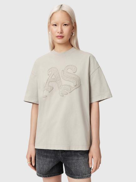 AllSaints Etta Insignia T-Shirt, Sea Green