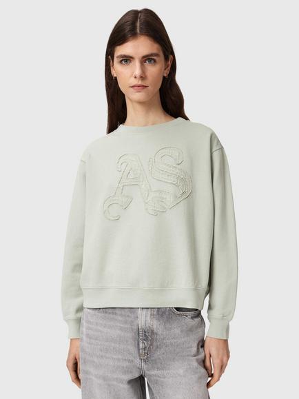 AllSaints Pippa Insignia Sweatshirt, Sea Green