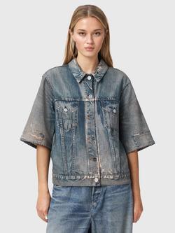AllSaints Juni Short Sleeve Terry Shirt, Blue, Blue