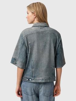 AllSaints Juni Short Sleeve Terry Shirt, Blue - view 2, Blue