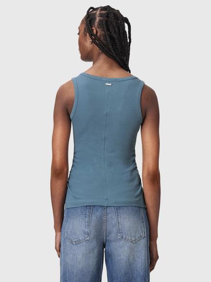 AllSaints Katarina Sleeveless Tank Top, Blue Mid - view 2, Blue Mid