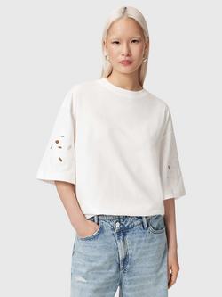 AllSaints Lola Amelie Oversized T-Shirt, Optic White