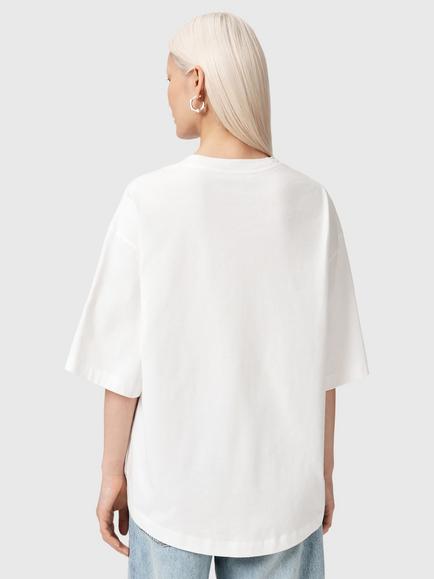 AllSaints Lola Amelie Oversized T-Shirt - view 2, Optic White