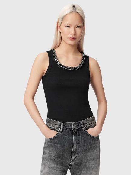 AllSaints Lucy Sleeveless Tank Top, Black, Black