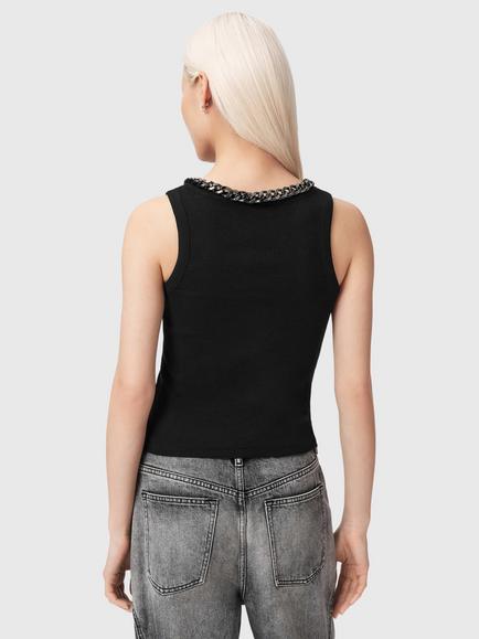 AllSaints Lucy Sleeveless Tank Top, Black - view 2, Black