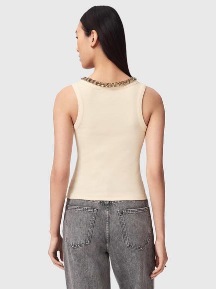 AllSaints Lucy Ribbed Vest containing TENCEL™ Modal, White - view 2, White