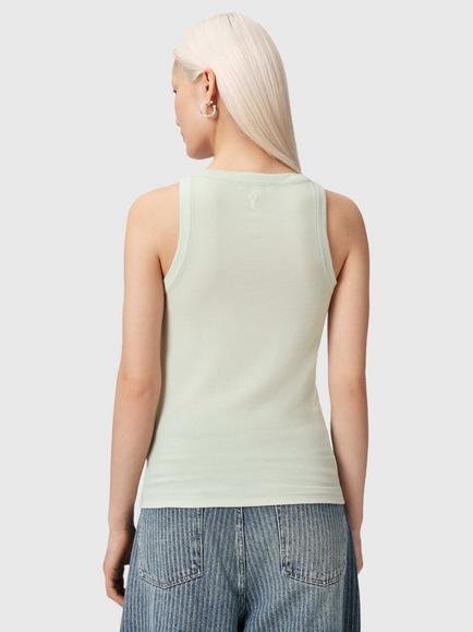 AllSaints Rina Ribbed Tank Top - view 2, Haze Green
